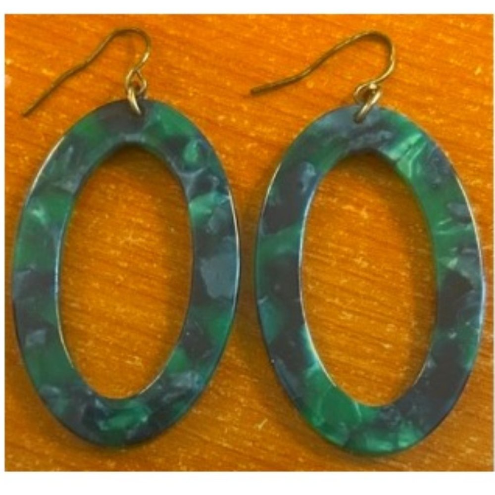 Resin Acrylic Dangle Hoop Earring